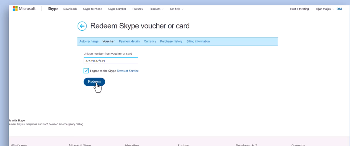 نحوه استفاده از گیفت کارت Skype